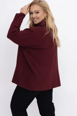 Damskie Włoski Burgundowy Sweter z golfem MONTIO