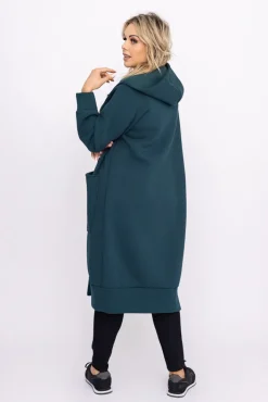 Damskie Włoski Butelkowozielona Bluza ocieplana VERMEN