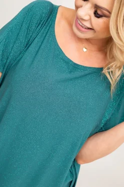 Damskie Polski Butelkowozielona Bluzka brokatowa MALPEZA