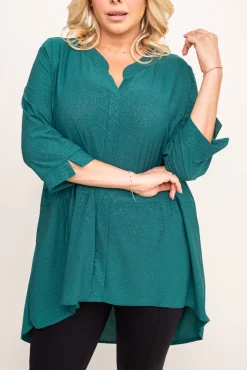 Damskie Polski Butelkowozielona Bluzka brokatowa VERONI