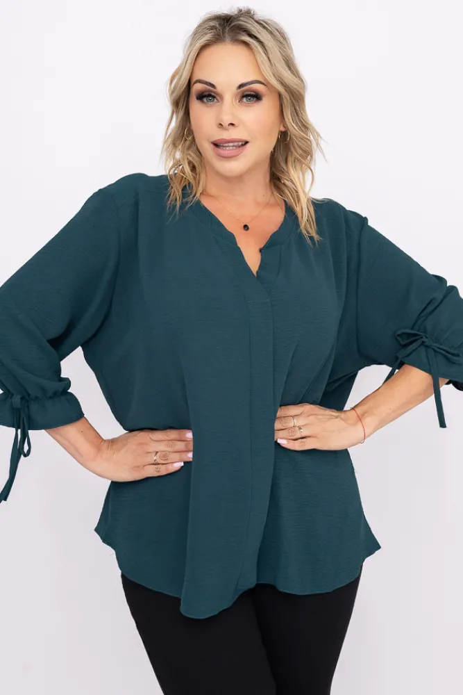 Damskie Polski Butelkowozielona Bluzka CRYNO