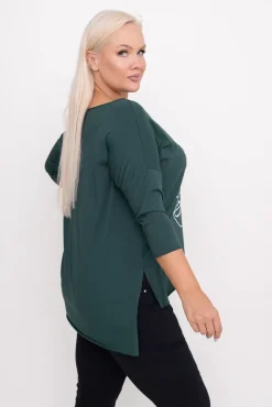 Damskie Włoski Butelkowozielona Bluzka REVUMI Wzór 1