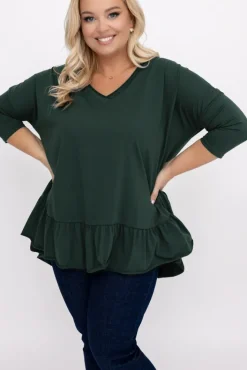 Damskie Włoski Butelkowozielona Bluzka VEBERO