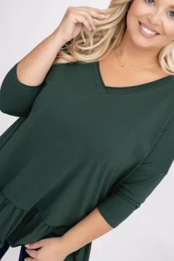 Damskie Włoski Butelkowozielona Bluzka VEBERO