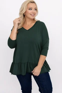 Damskie Włoski Butelkowozielona Bluzka VEBERO