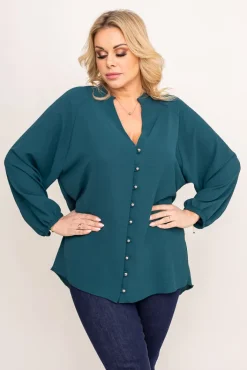 Damskie Polski Butelkowozielona Koszula KERI