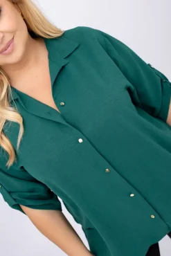 Damskie Polski Butelkowozielona Koszula TIARO