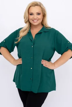Damskie Polski Butelkowozielona Koszula TIARO