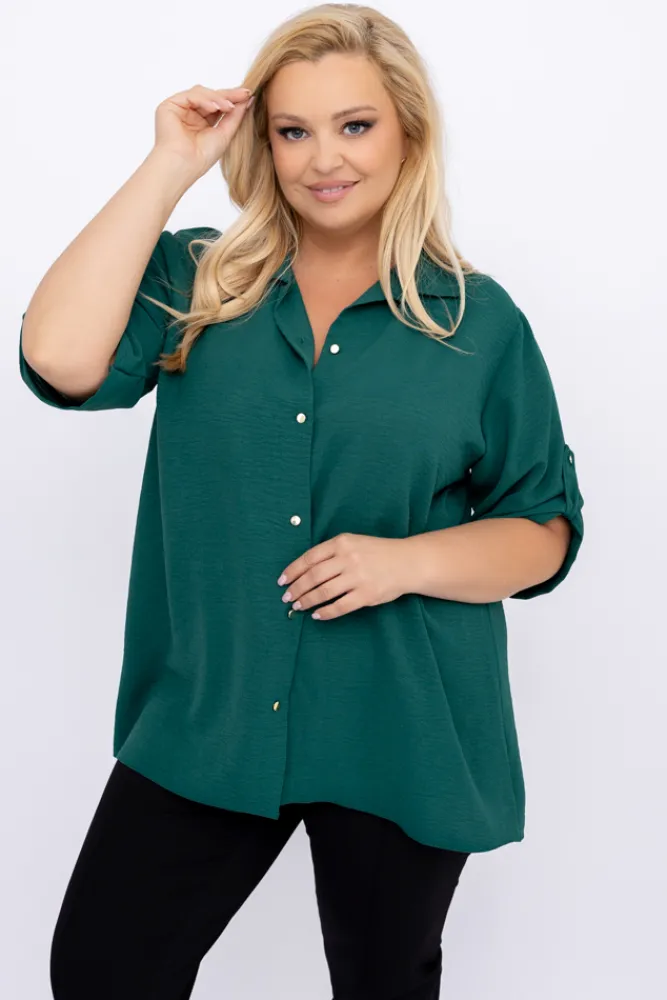 Damskie Polski Butelkowozielona Koszula TIARO