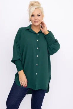 Damskie Włoski Butelkowozielona Koszula BELUNTI