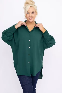 Damskie Włoski Butelkowozielona Koszula BELUNTI