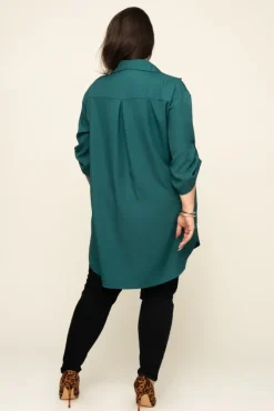 Damskie Włoski Butelkowozielona Koszula SIRIN