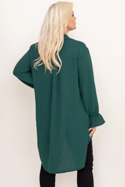 Damskie Włoski Butelkowozielona Koszula TOURI
