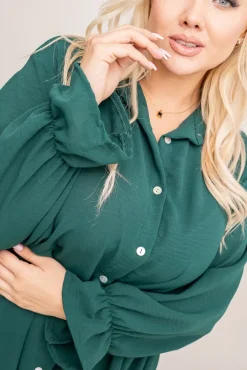 Damskie Włoski Butelkowozielona Koszula TOURI