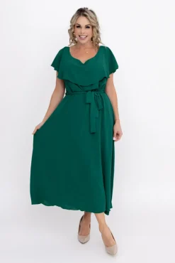 Polski Butelkowozielona Sukienka DENVER