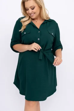 Polski Butelkowozielona Sukienka IMALI