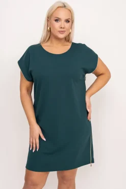 Polski Butelkowozielona Sukienka CARBONA