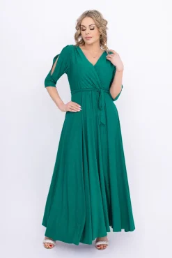 Polski Butelkowozielona Sukienka brokatowa LESEMINA