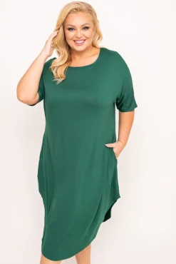 Polski Butelkowozielona Sukienka SPINER