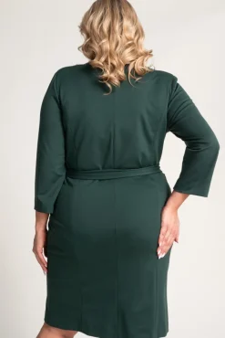 Polski Butelkowozielona Sukienka żakietowa GANTIA