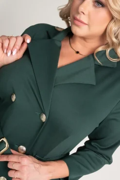 Polski Butelkowozielona Sukienka żakietowa GANTIA