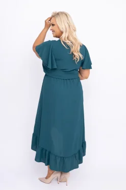 Polski Butelkowozielona Sukienka RHODIO