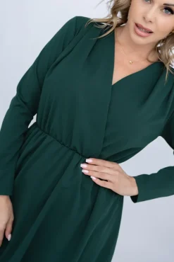 Włoski Butelkowozielona Sukienka MILTERI