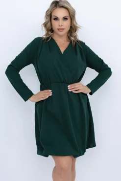 Włoski Butelkowozielona Sukienka MILTERI