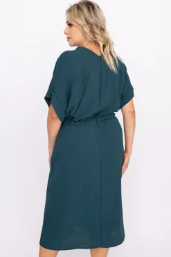 Polski Butelkowozielona Sukienka MICHIGAN