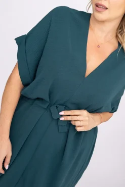 Polski Butelkowozielona Sukienka MICHIGAN