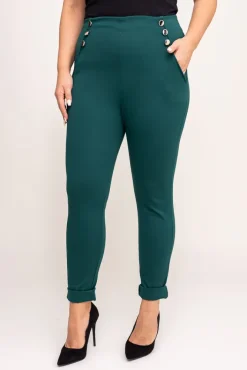 Damskie Włoski Butelkowozielone Spodnie CIRIA