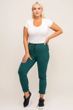 Damskie Włoski Butelkowozielone Spodnie COMEYO