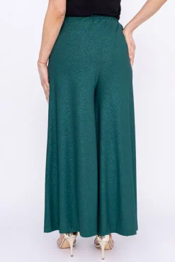Damskie Włoski Butelkowozielone Spodnie brokatowe PRINSTON