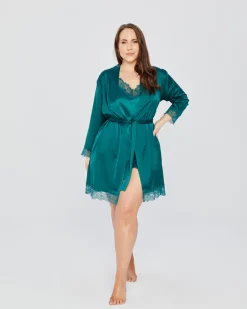 Polski Butelkowo Szlafrok satynowy SELINA