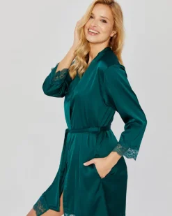 Polski Butelkowo Szlafrok satynowy SELINA