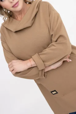 Damskie Włoski Camelowa Bluza z kapturem OASIS