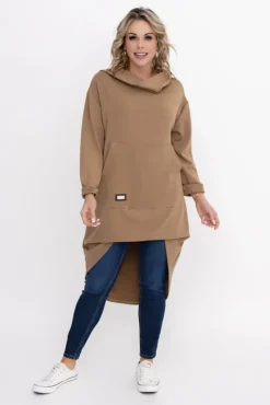 Damskie Włoski Camelowa Bluza z kapturem OASIS