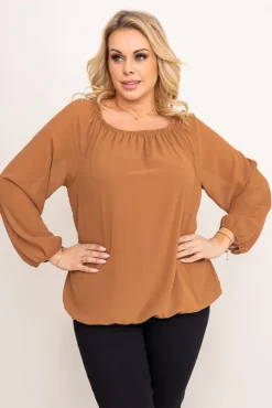Damskie Włoski Camelowa Bluzka szyfonowa HILL