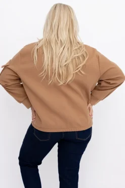 Damskie Włoski Camelowa Kurtka przejściowa DASTIO