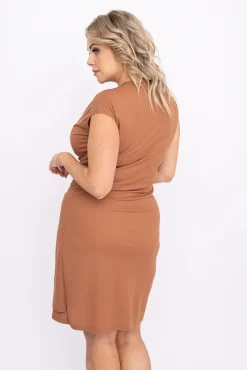 Polski Camelowa Sukienka VALERIA
