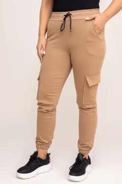 Damskie Włoski Camelowe Spodnie bojówki LENVI