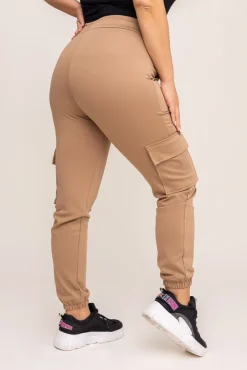 Damskie Włoski Camelowe Spodnie bojówki LENVI