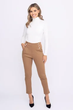 Damskie Włoski Camelowe Spodnie CIRIA