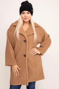 Damskie Polski Camelowy Płaszcz MONERIM
