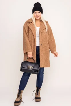 Damskie Polski Camelowy Płaszcz MONERIM