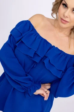 Damskie Włoski Chabrowa Bluzka hiszpanka LORENZ