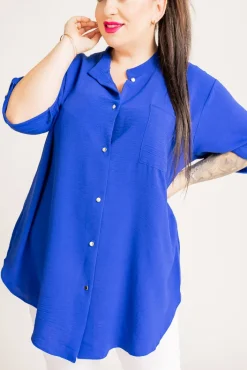 Damskie Polski Chabrowa Koszula ze stójką LERIA