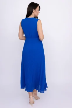 Włoski Chabrowa plisowana Sukienka szyfonowa GUSTEN