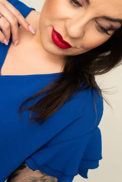 Polski Chabrowa Sukienka BLANCY