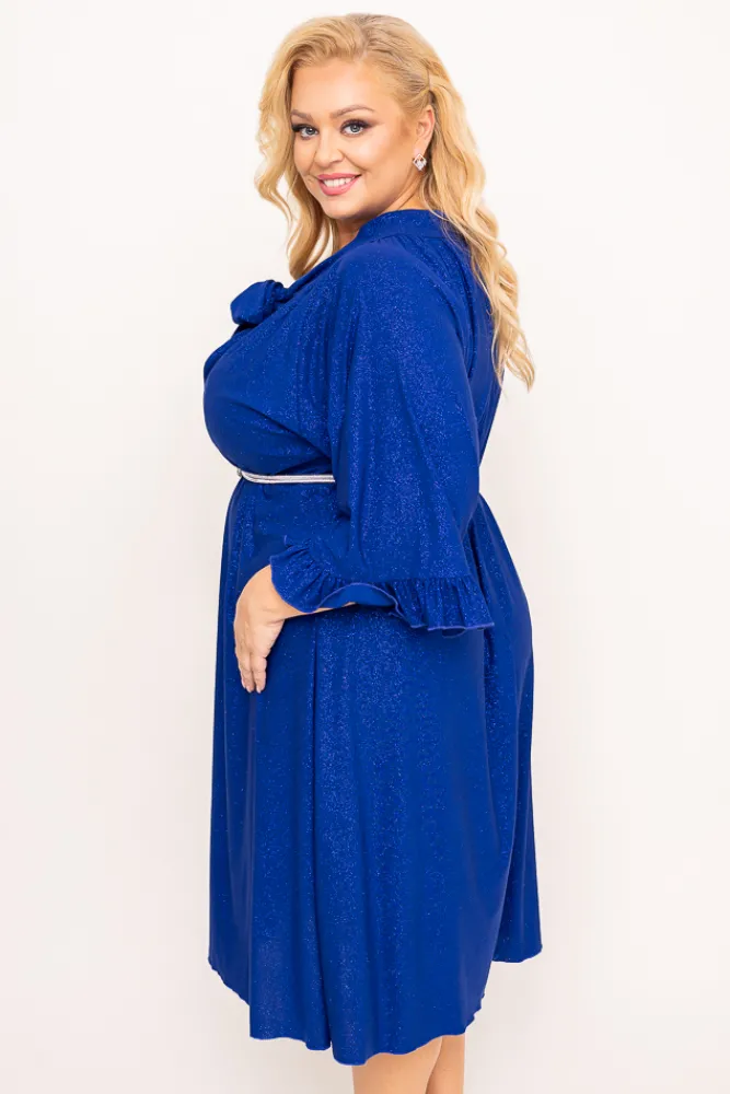 Polski Chabrowa Sukienka brokatowa KARDIN